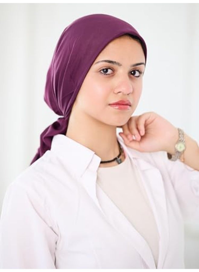 FLOWER Premium Pure Cotton Scarf, Ultra Soft & Breathable with Elegant Smooth Finish, Lightweight & Comfortable  90X90 CM , Plum Purple Color - Image 2